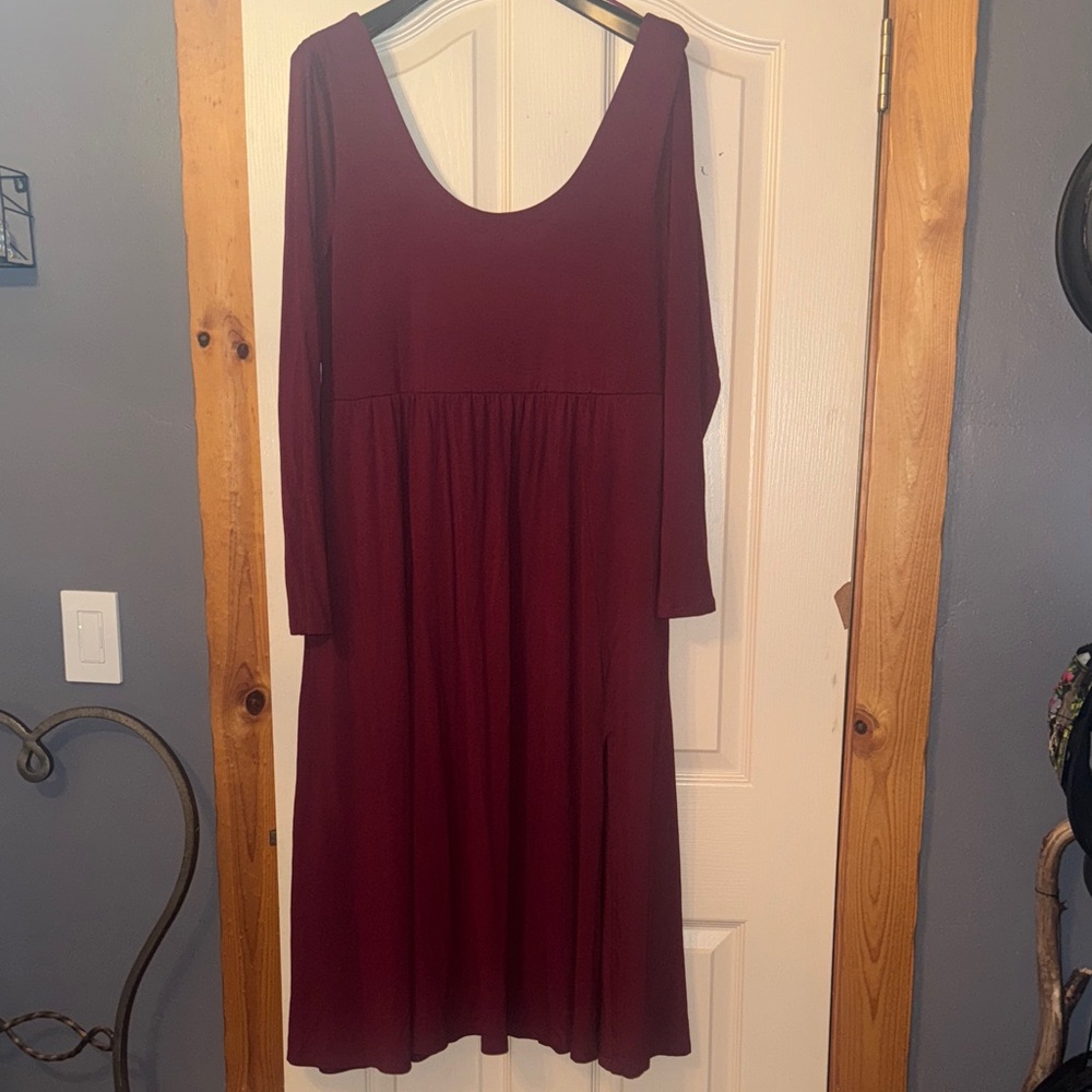 a new day Deep Red Long Sleeve Dress
